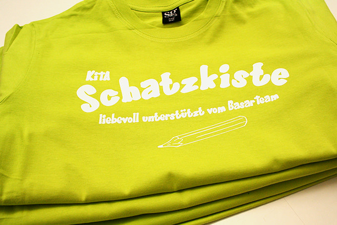 Der T-Shirt Druck von der KITA Schatzkiste