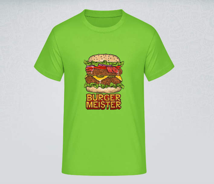 T-Shirt mit Aufdruck "Burger Meister"