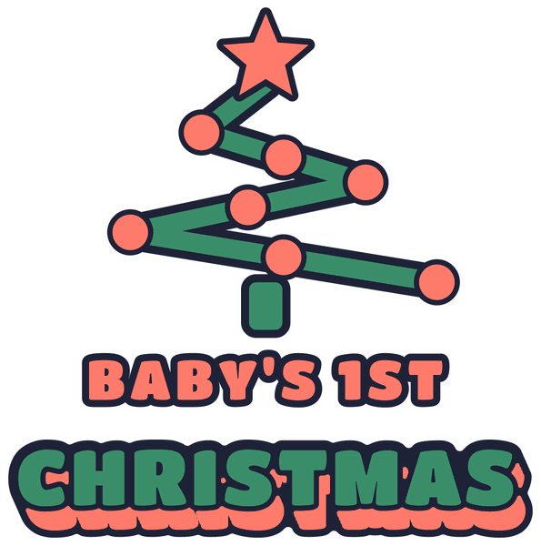 Babys-erstes-Weihnachten-Motiv Baby's 1st Christmas