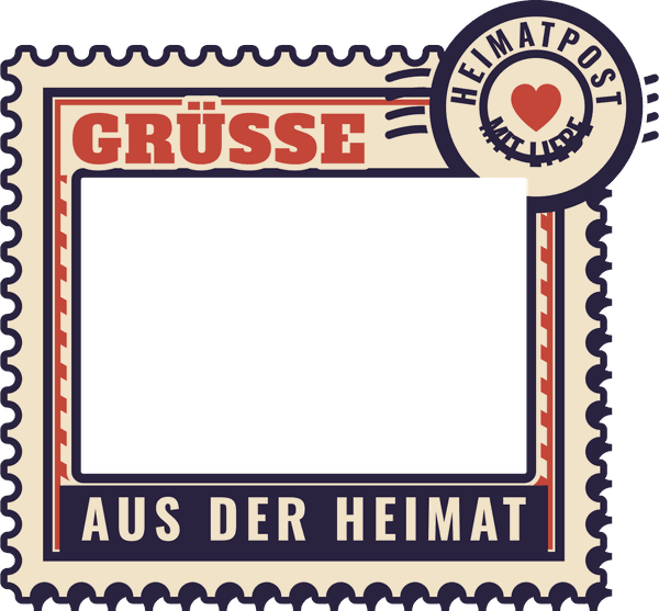 Foto-Shirt-Motiv Grüße aus der Heimat Briefmarke