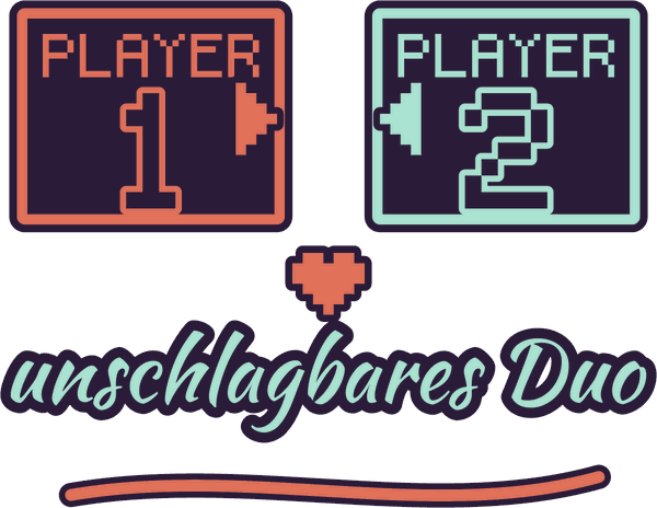 Gamer-Motiv Player 1 & Player 2