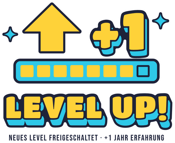 Geburtstags-Motiv Level up!