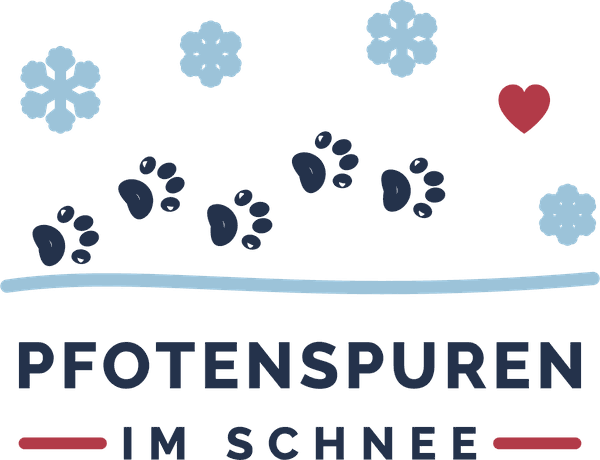 Haustier-Motiv Pfotenspuren im Schnee