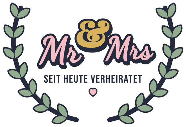 Hochzeits-Motiv Mr & Mrs