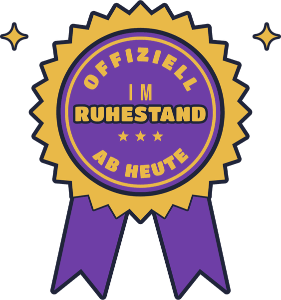 Ruhestands-Motiv Offiziell im Ruhestand